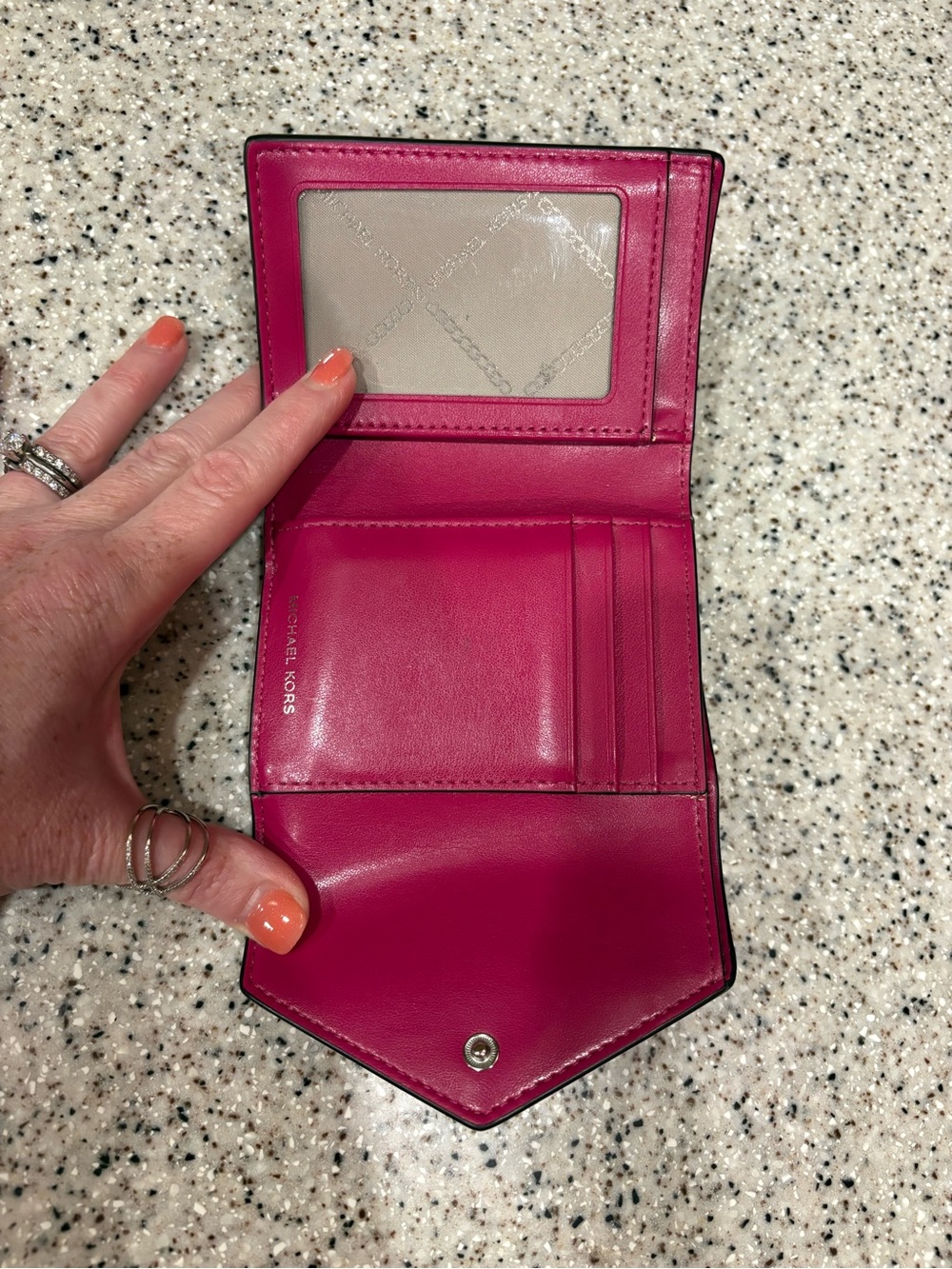 Michael Kors Marilyn Medium Saffiano Leather Tote in a vibrant pink With Wallet - Picture 12 of 13